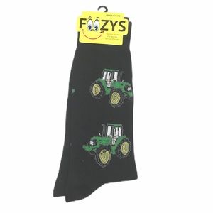 Foozys Tractor Crew Socks, Gray, Green, Black